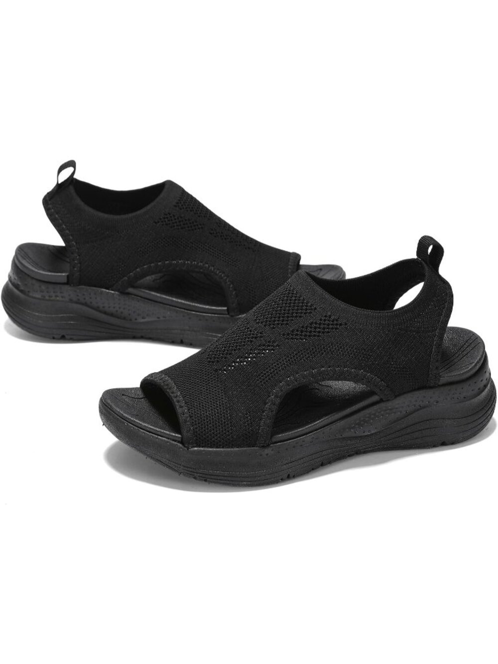 Women's Black Comfortable Orthopaedic Arch Support Walking Athletic Sandals